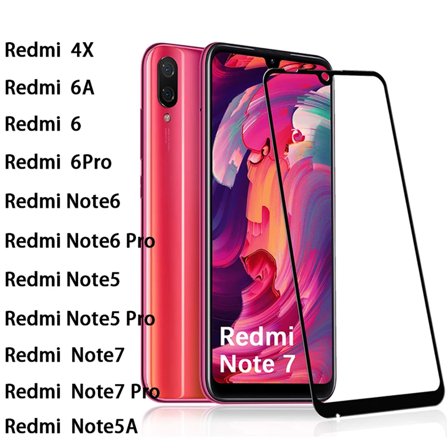 Защитное закаленное стекло 9D для Xiaomi Redmi Note 5 6 5A 6A 4X Pro note7 pro|Защитные стёкла и