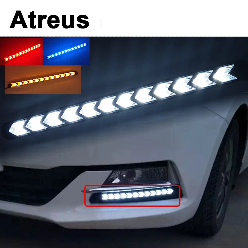 Дневные Противотуманные фары Atreus 2X светодиодный автомобиля указатели поворота