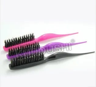 

1pc Professional Plastic Teasing Combing Hair Brush Slim Line Styling Brushes tangle Comb Free shipping