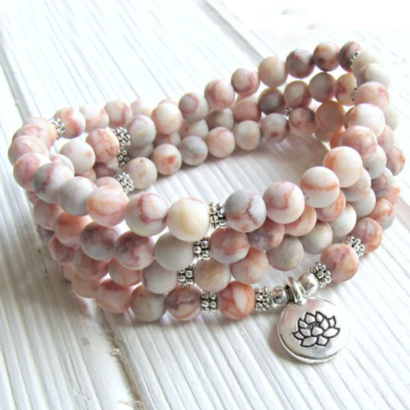 Молитвенные бусины 8 мм матовый красный ветреный браслет J-asper Mala или ожерелье