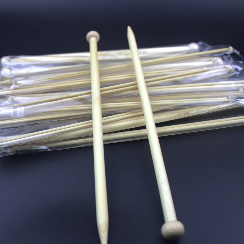Реальное фото Набор вязаных спиц из бамбука 18 размеров набор гладких высокого