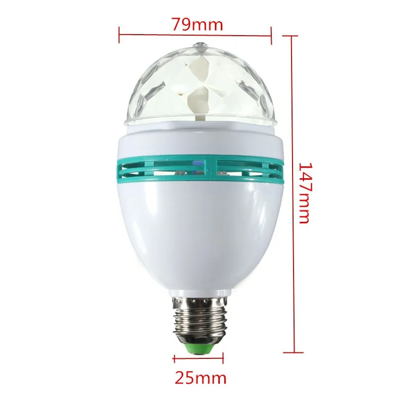 Светодиодная лампа E27 6 Вт RGB с автоматическим вращением магическим шариком|light