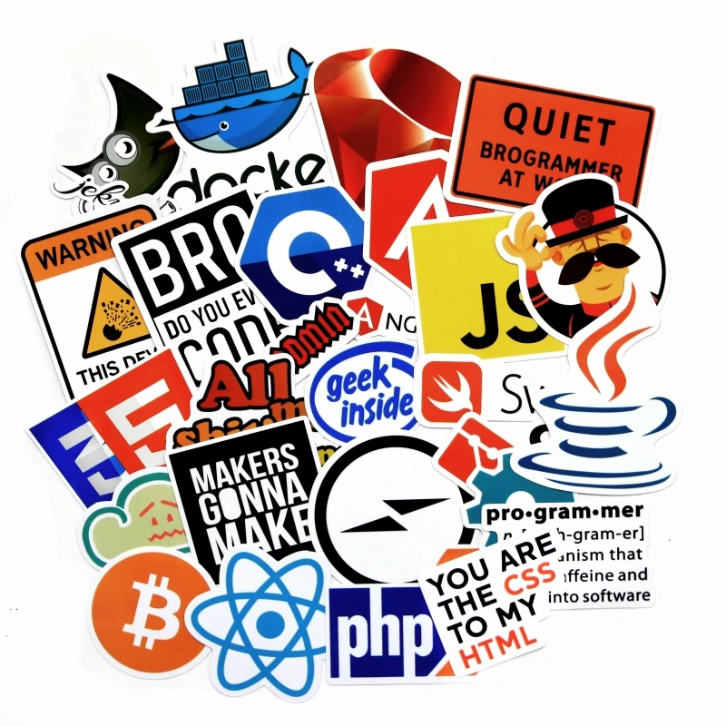 Интернет-Java JS php-html Cloud Docker Bitcoin язык программирования логотип крутые наклейки для ноутбука автомобиля DIY наклейки