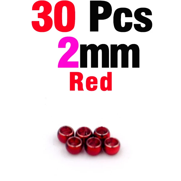 30P 2mm Red MNFT 30 шт красочные латунные бусины размеры 2 мм 2,4 мм 2,8 мм 3,2 мм 3,4 мм 3,8 мм Материалы для завязывания Nymph стример жуков аксессуары - Цвет: 30P 2mm Red