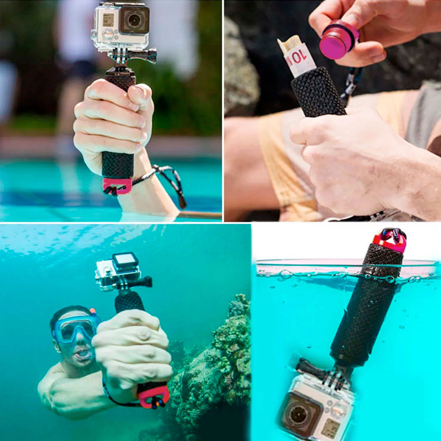 Gosear поплавок рукоятка плавучий стержень палка монопод Штатив для Gopro Go Pro Hero 5 4 3