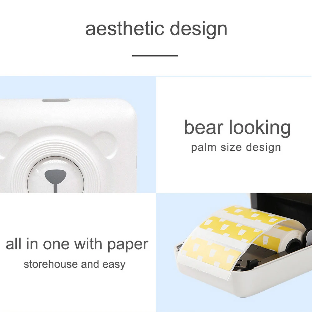 Портативный мини-принтер Kebidumei карманный мобильный термальный Bluetooth 58 мм