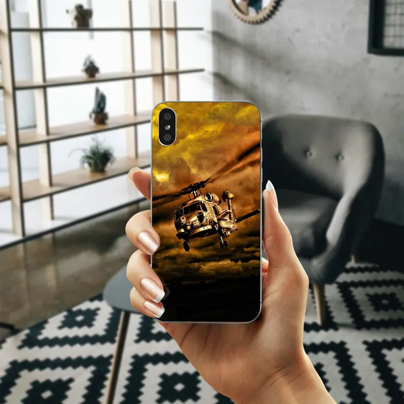Вооруженный вертолет мягкие силиконовые чехлы для мобильного телефона из