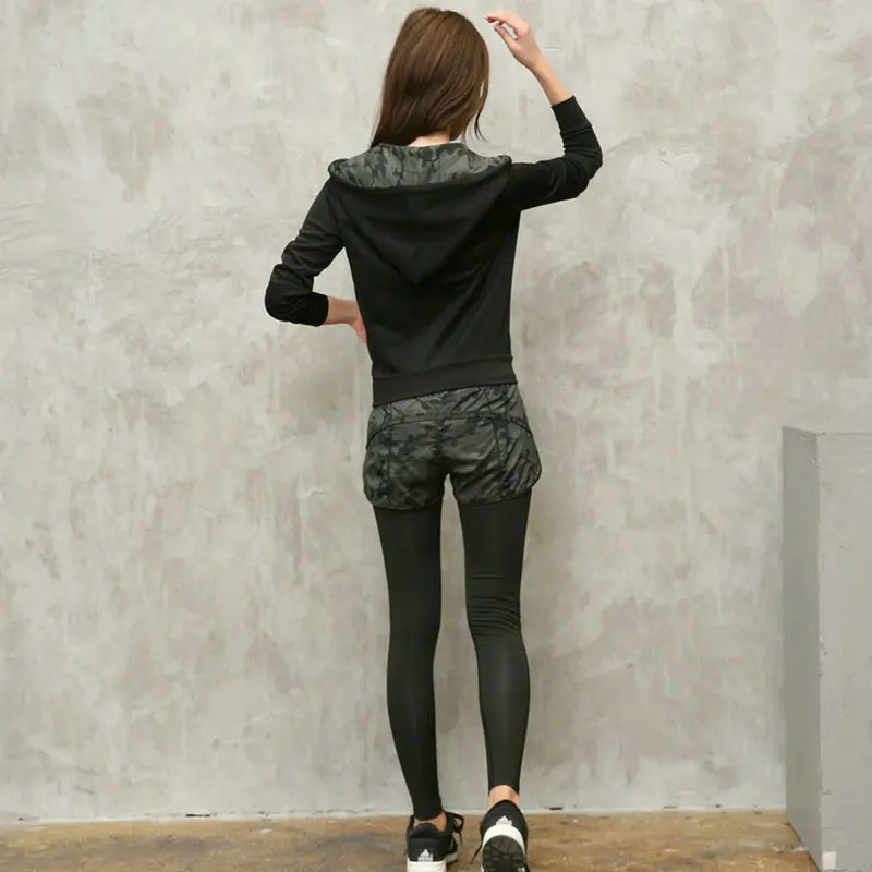 Лидер продаж женские комплекты из 3 предметов для йоги одежда фитнеса спортивная