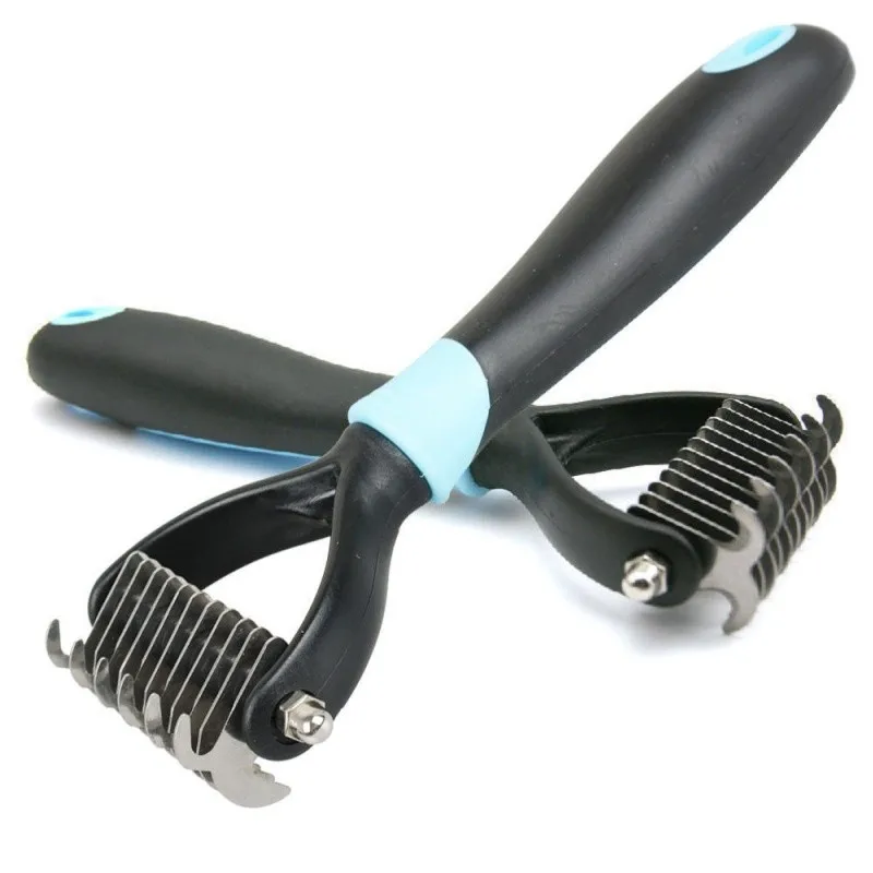 Dog Pet Cat Fur Dematting Grooming Deshedding Trimmer Tool Comb Brush 11 Blade PL1