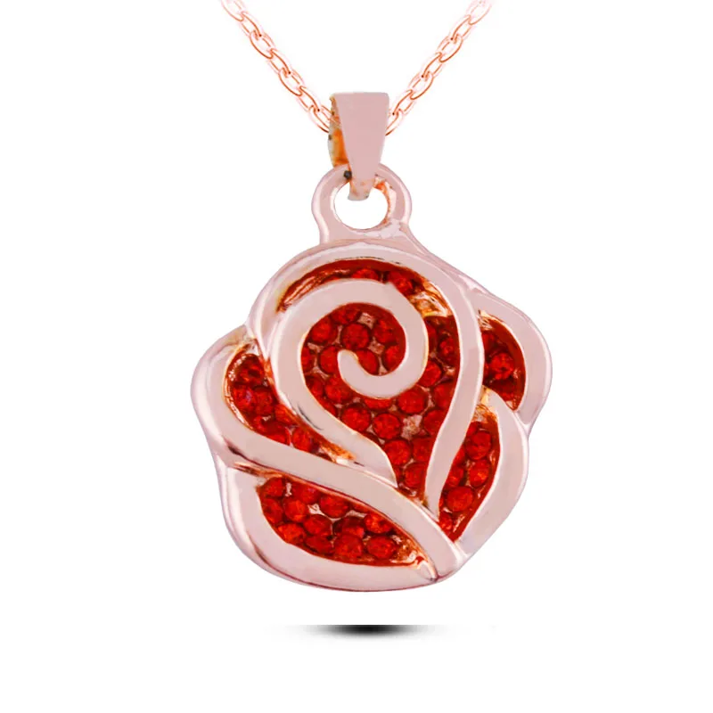 N185 горный хрусталь розы Цепочки и ожерелья Золото ювелирные изделия аллергии