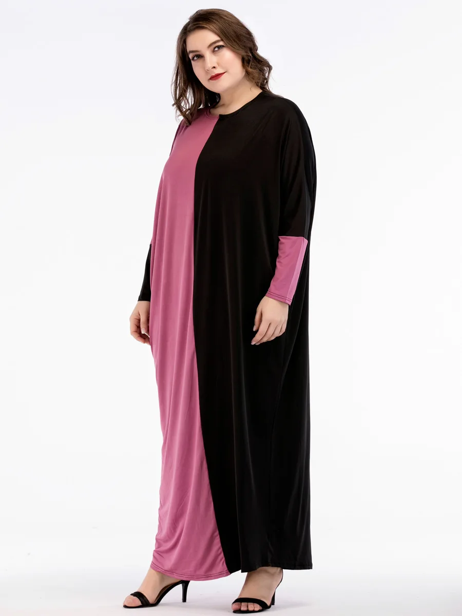 Мусульманское abaya красное черное арабское Женское Платье макси с длинным рукавом