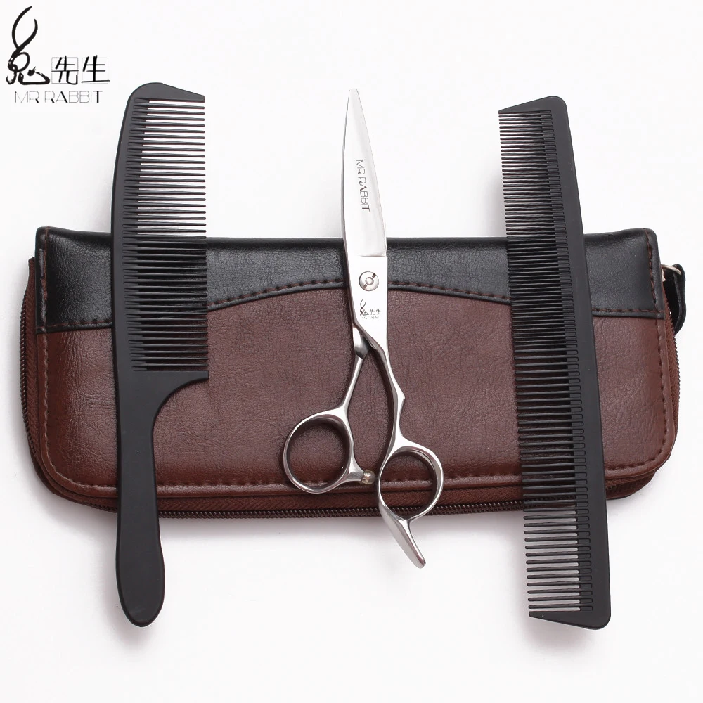 6&quot 17cm 440C Mr Rabbit Micro Sawtooth Silver Hairdressing Scissors Haircut Set Cutting Shears Professional Hair M9123 | Красота и