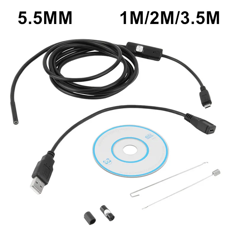Antscope Usb эндоскоп камера Android 5 мм 1/2/3 м гибким световодом для ПК HD труб исследования