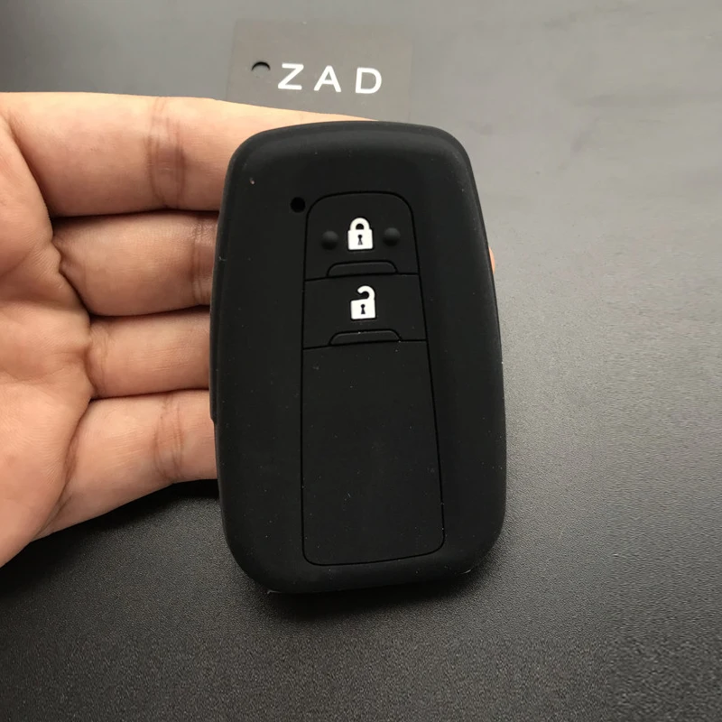 ZAD силиконовый для ключа автомобиля чехол оболочка комплект fob держатель чашка подходит для Toyota CHR C-HR Prius 2 кнопки удаленный БЕСКЛЮЧЕВОЙ аксессуары