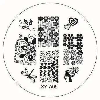 XY-A05 1 шт. модный дизайн DIY лак для красоты художественный штамп с изображением для ногтей штамповочные пластины 3D шаблоны для дизайна ногтей трафареты инструменты для маникюра - Цвет: XY-A05