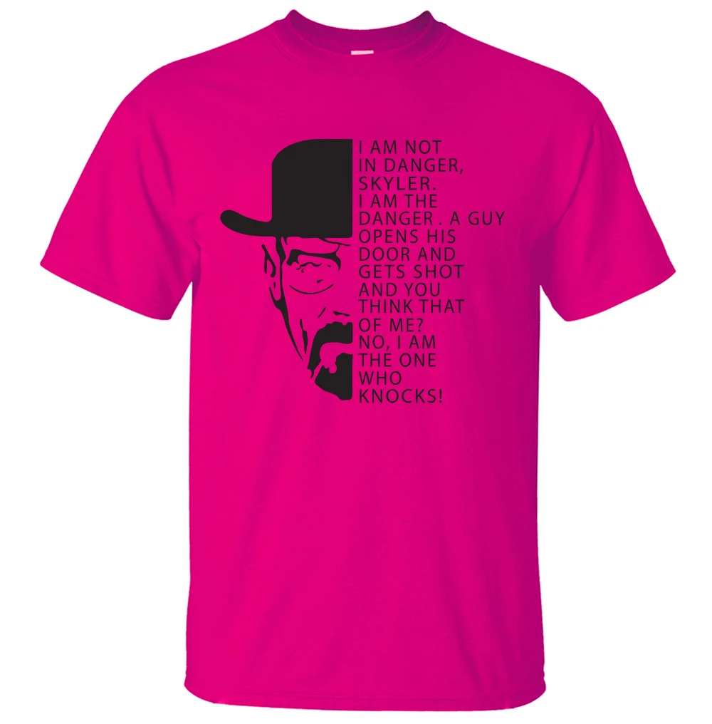 BREAKING BAD Heisenberg Мужская футболка s Летняя Повседневная Приталенная футболка с коротким рукавом хлопок хип-хоп стильная футболка S-2XL - Цвет: rose red1