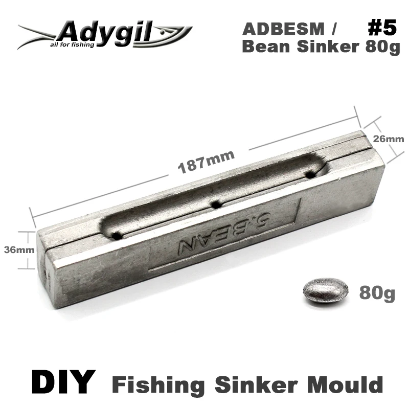 Adyгил DIY рыболовные бобы грузила пресс форма ADBESM/#5 бобзик 80 г 3 полости|Рыболовные