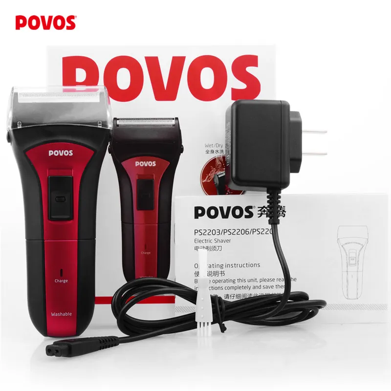 Горячая POVOS Для мужчин Перезаряжаемые электробритва полностью тела моющиеся