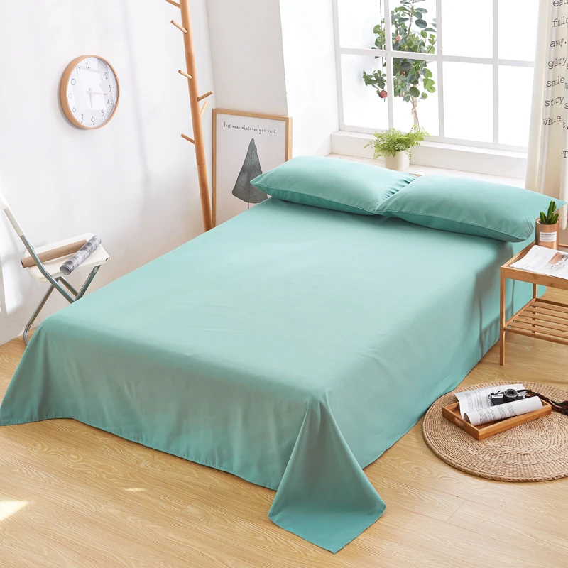 Домашний текстиль однотонное двуспальное постельное белье Мягкое хлопковое