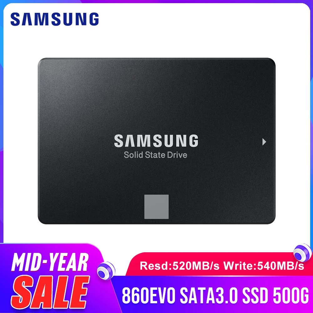 SAMSUNG SSD 860 EVO 500GB твердотельный диск внутренний жесткий диск SATA3 2,5 дюймов ssd для ноутбуков настольных ПК(MZ-76E500B/CN