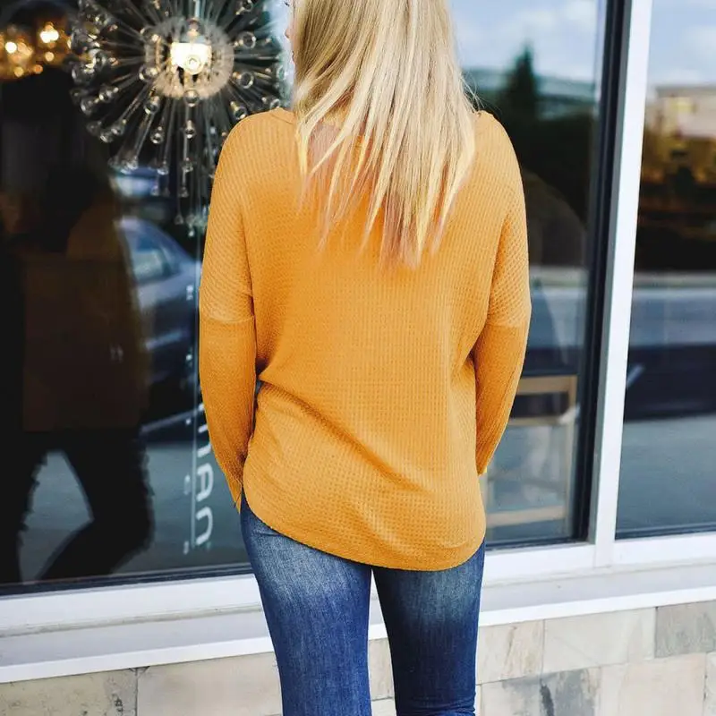 Для женщин Новинка зимы v-образным вырезом Повседневное одноцветное Цвет нить