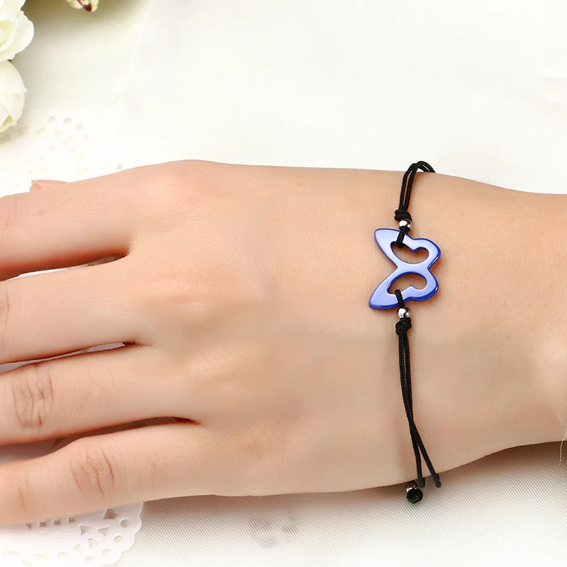 Керамические браслеты на удачу с Красной веревкой 2 шт./лот черный Регулируемый