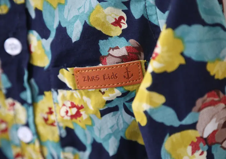 Рубашка с длинным рукавом для мальчиков цветочным принтом | Мать и ребенок