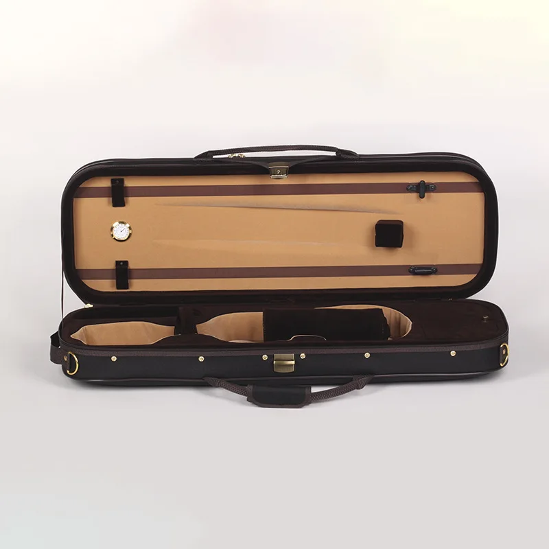 High Quality 4/4 Full Size Rectangle Violin Case With Hygrometer Oxford Violino Case enlarge