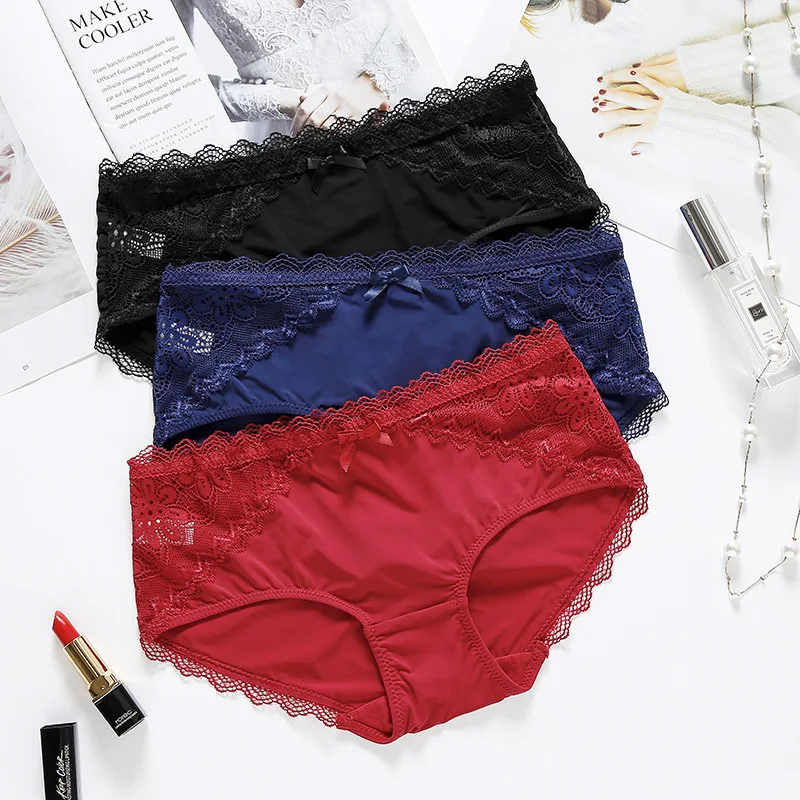 Удобные атласные шарфы трусики сексуальное кружевное нижнее белье женские трусы