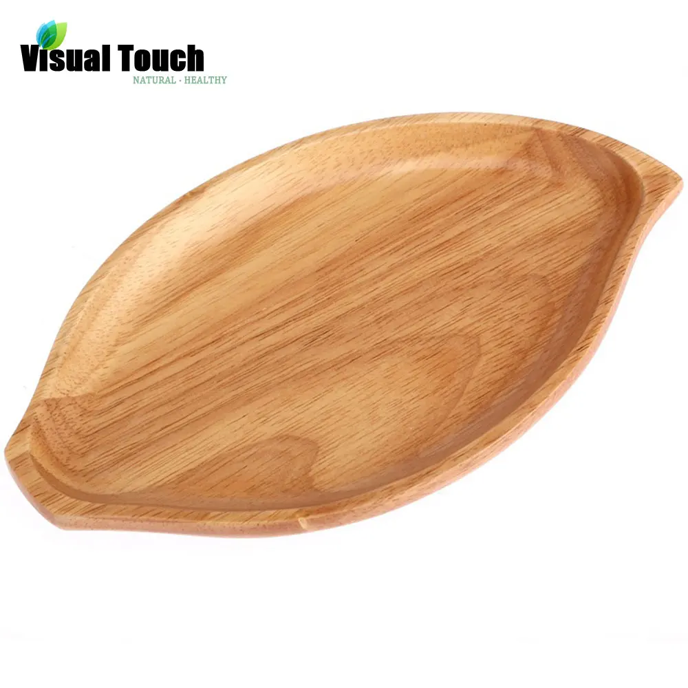 Тарелки для завтрака из резины и дерева в форме листьев|Блюдца тарелки| |