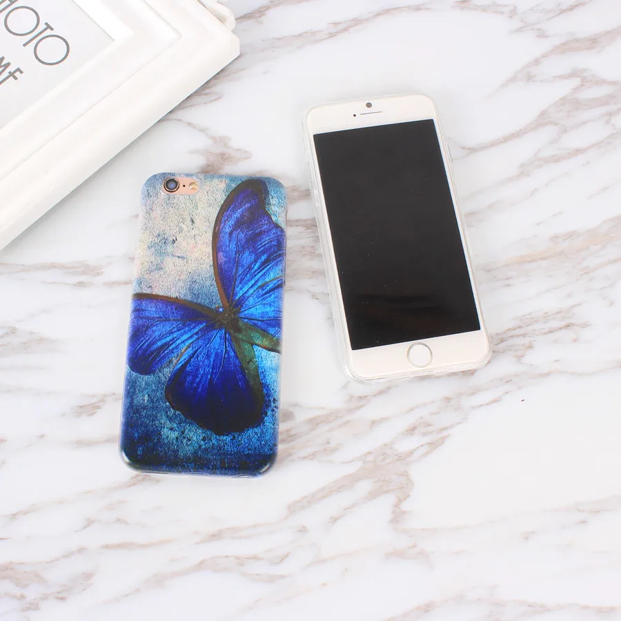 KALCAS Тонкий чехол бабочка милый кот Чехол для Apple iPhone 5 5S SE 6 6S 7 чехлы телефонов