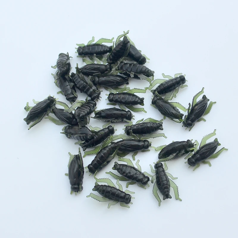 

Cricket Fishing Lures 20pcs/lot Soft PVC Plastic Cricket Fishing Bait Insect Artificial Bait 2.2cm 0.7g