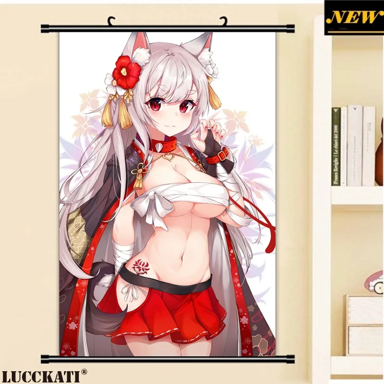 40X60 см Azur переулок Bilan Hangxian игра cameltoe Сексуальная лоли мультфильм аниме Настенная картина плакат прокрутки ткань холст живопись 25
