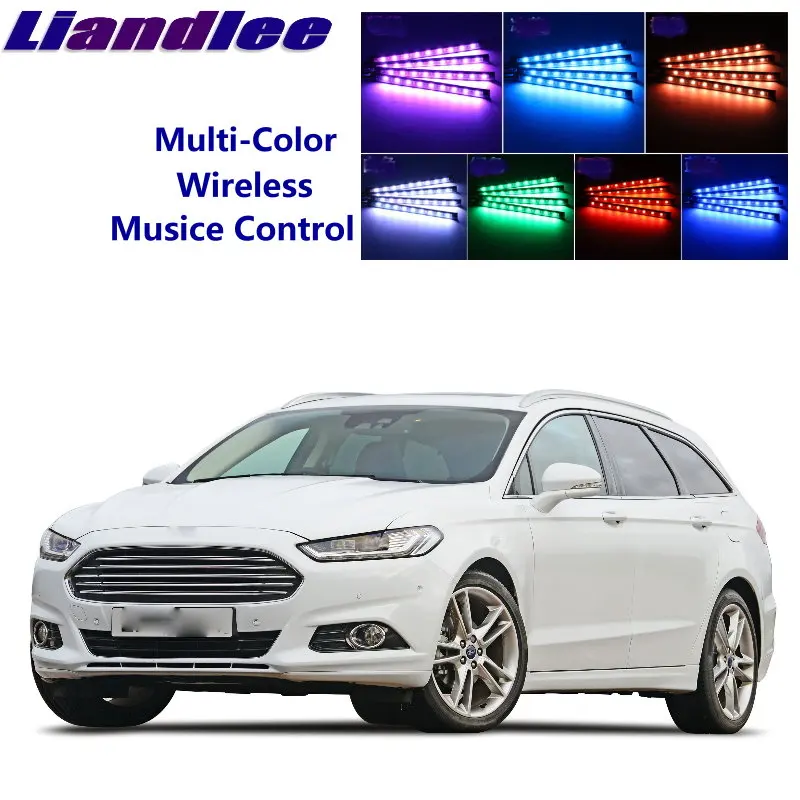 

LiandLee автомобильный светящийся Интерьер пол декоративная атмосфера сиденья акцент окружающий неоновый свет для Ford для Mondeo/Contour