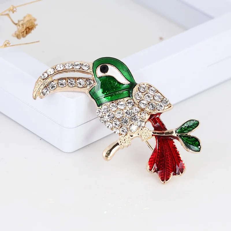 SexeMara Rhinestone Enamel Woodpecker Brooches Women's Alloy Bird Branch Brooch Pins Suits Dress Banquet Jewelry | Украшения и