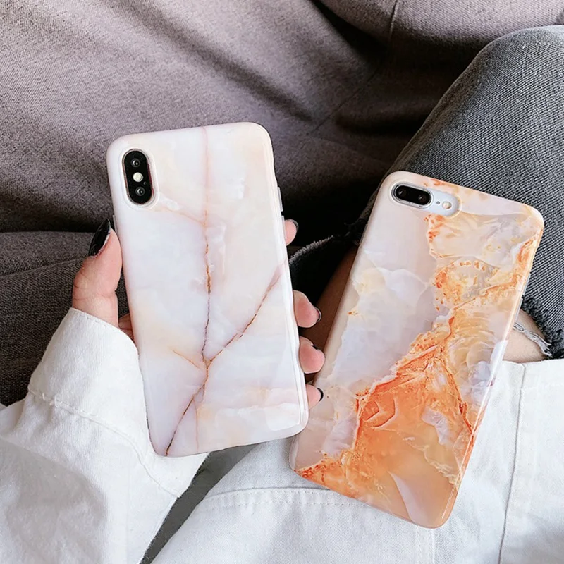 Глянцевый чехол для телефона с мраморным пламенем iPhone X XR XS Max мягкий силиконовый