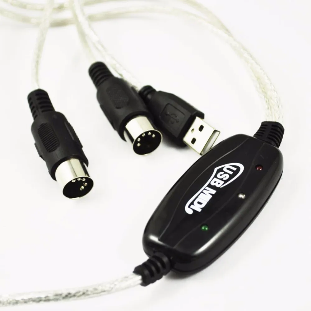 USB в MIDI кабель конвертер для музыкальной клавиатуры адаптер шнур с светодиодный