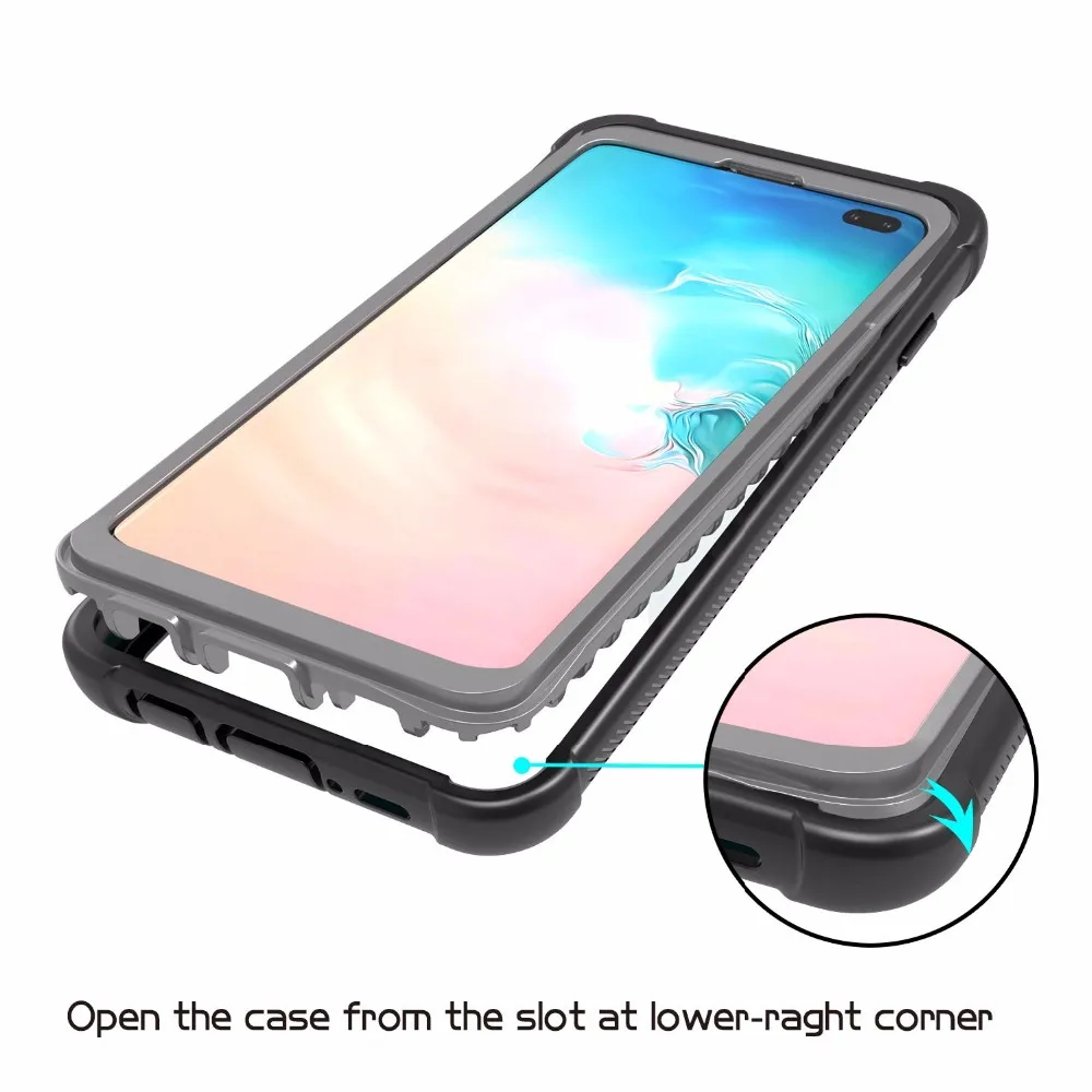 

For Samsung S10 case Rugged Heavy Duty Bumper Armor Cover Without Built-in Screen Protector Shock-Absorption Case For S10 Plus