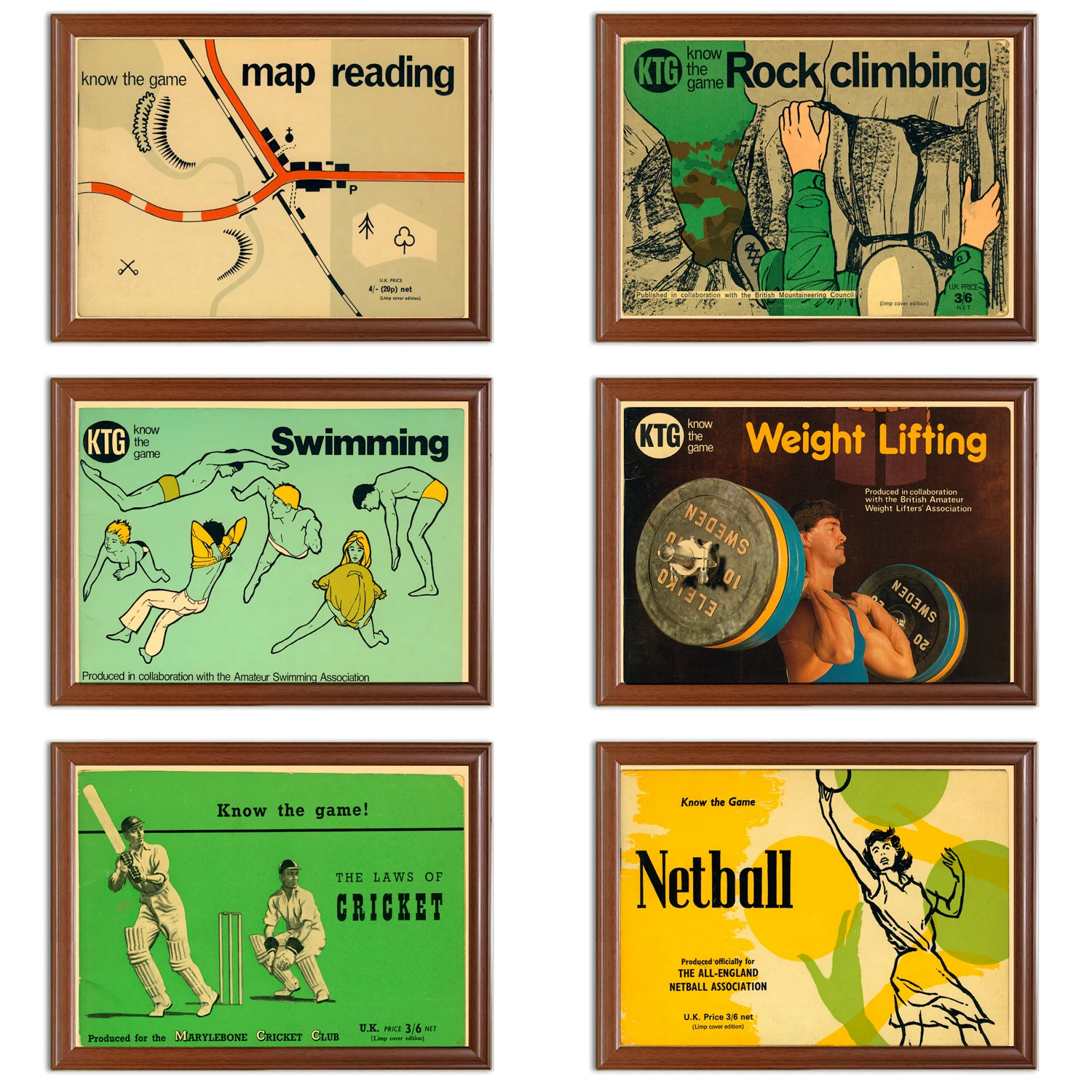 Винтаж 1960s Спортивная энциклопедия плакат крикет детская игра &quotскалолаз&quot