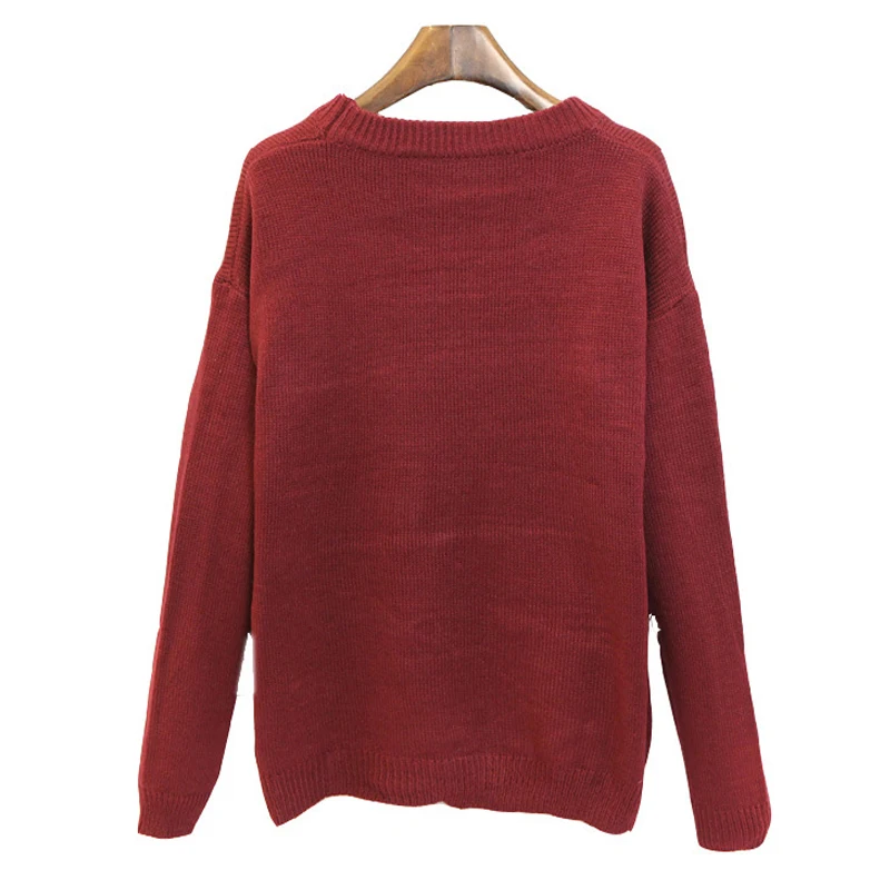 2018 Рождественский свитер пуловер вязаный джемпер Санта Клаус вязаные свитера