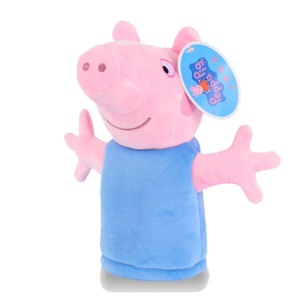 George hand puppets Оригинальная ручная кукла Свинка Пеппа Джордж свинка семья свинка животное плюшевая 26 см день рождения год подарки вечерние Игрушки для девочек Дети - Цвет: George hand puppets
