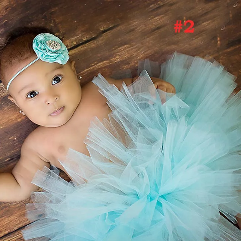 Юбка пачка и повязка на голову с цветами для новорожденных|tutu dresses flower girls|tutu partytutu