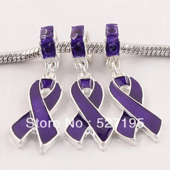 100 шт. фиолетовая эмалированная лента подвески с бусинами европейский