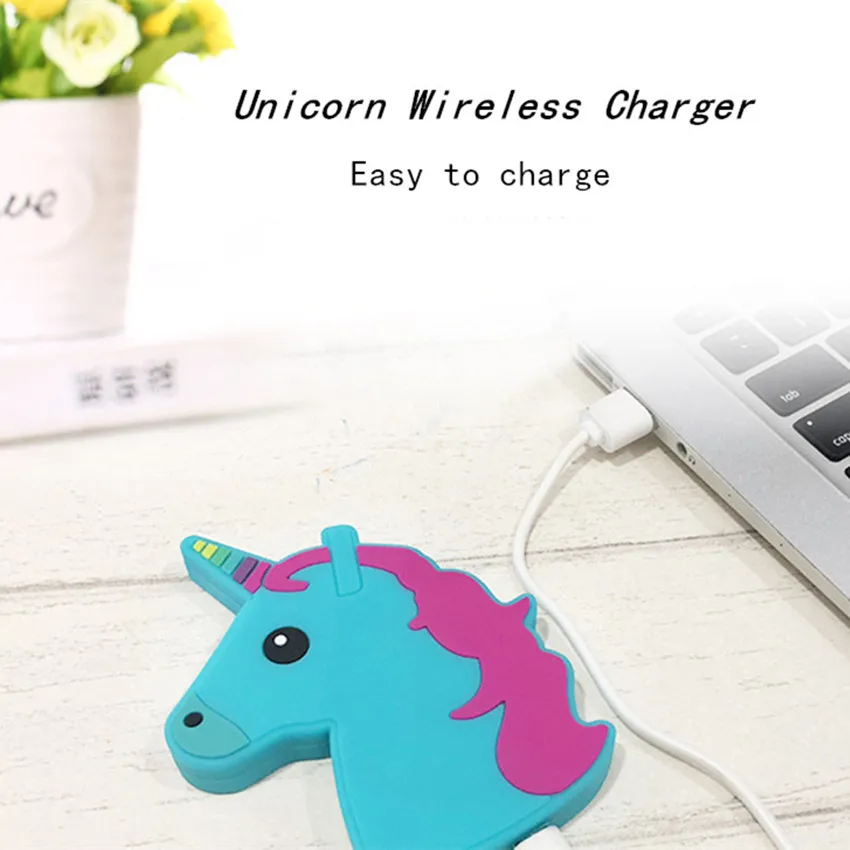 Единорог Chargeur индукция милый мультфильм беспроводной зарядное устройство
