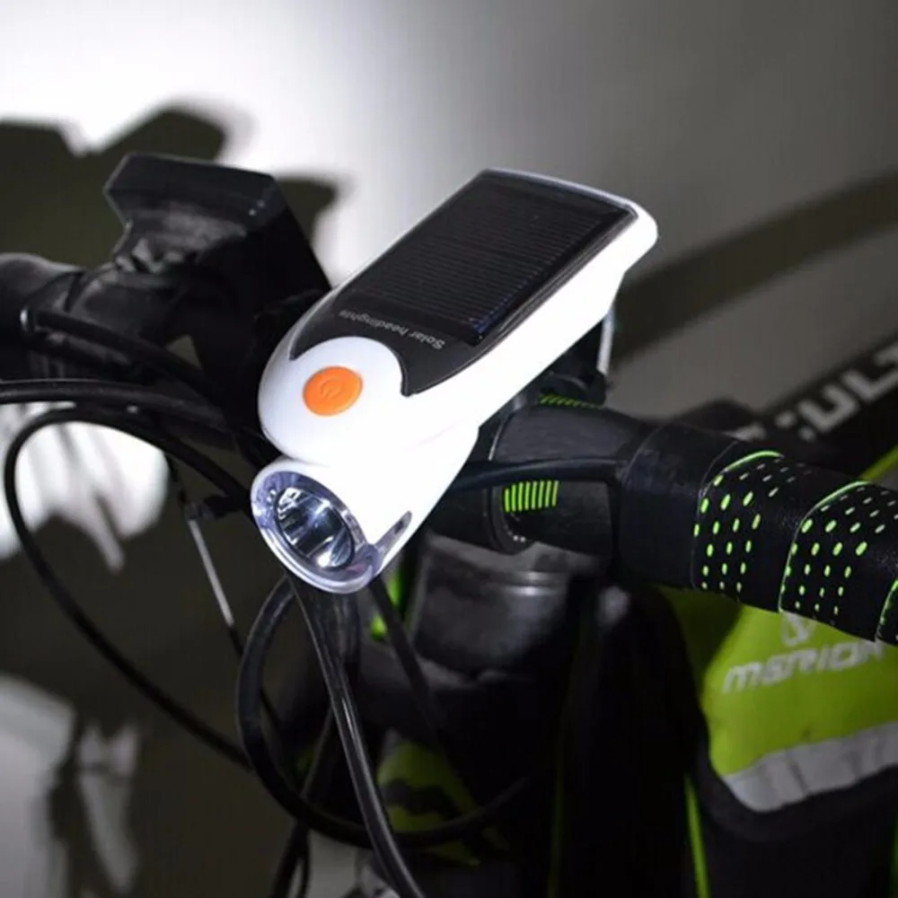 Велосипедный светодиодный фонарь на солнечной батарее зарядка через USB 2 0 3