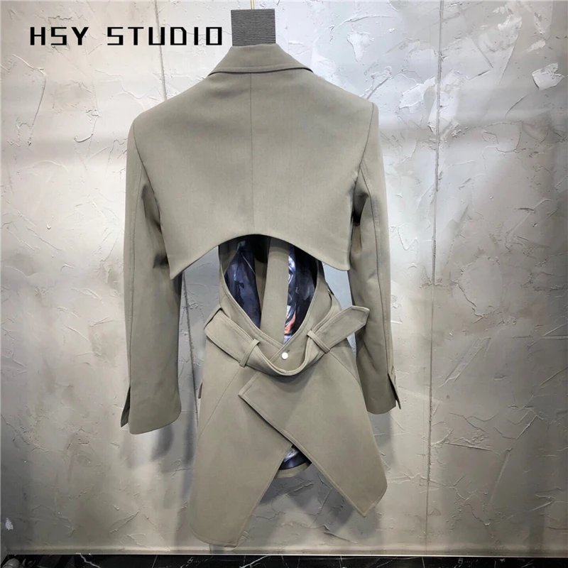 【HSY studo】2019 Новое Осеннее высококачественное женское зауженное пальто впору