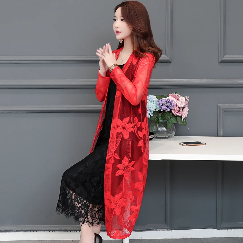 Женский кружевной кардиган Ажурная шаль Солнцезащитная винтажная тонкая