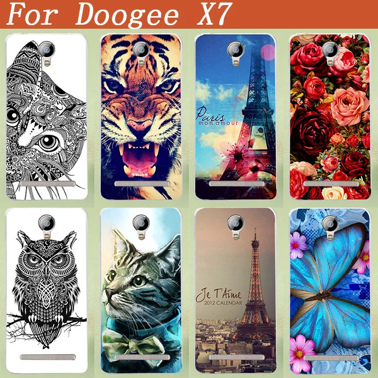 Хит! Модный чехол Для Doogee X7 / Pro 6 дюймов блестящий с рисунком розы DOOGEE лучший