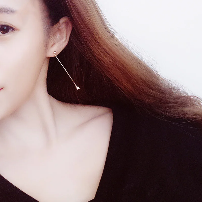 18K Pure Gold Earring Real AU 750 Solid Earrings Good Nice Star Upscale Trendy Classic Party Fine Jewelry Hot Sell New 2020 | Украшения и