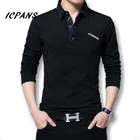 Рубашка-поло Icpans мужская с длинным рукавом, большого размера, модель сезона весна-осень 2018 года